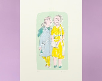 Stampa Risograph in formato A3 "Ragazze"