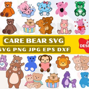 Care Bears SVG Bundle: Cartoon Clipart, Layered Designs (Digital Files)