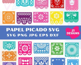 Papel Picado SVG, Mexican Fiesta Banner Clipart (Digital Download)