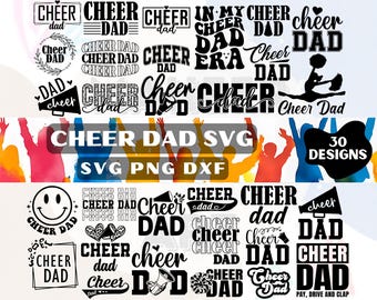 Cheer Dad SVG Bundle: Father's Day Designs (Digital Download)