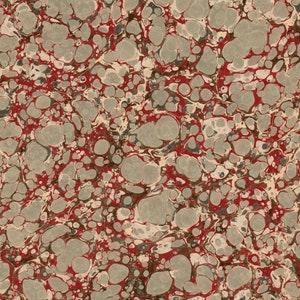 Hand Marbled Paper for Bookbinding and Restoration, Silver on Light Brown 48x67cm 19x26in Series f195