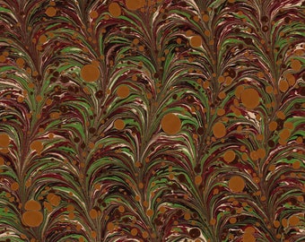 Hand Marbled Paper, Bookbinding Restoration, (48x68cm 19x27in) d354