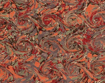 Hand Marbled Paper Large Sheet for Restoration and Bookbinding, Long Grain 60x86cm 24x34in Series d493