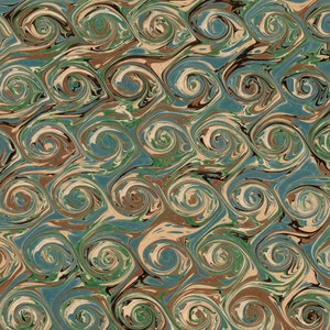 Carta marmorizzata a mano per rilegatura e restauro, motivo French Curl 48 x 67 cm 19 x 26 pollici Serie f406