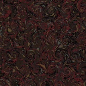 Papel marmorizado preto feito à mão para encadernação e restauração, padrão French Curl 48 x 67 cm 19 x 26 pol. Série f526