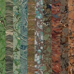 20 hojas diferentes de papel jaspeado a mano de 13,5 x 48 cm (5,3 x 19 pulgadas) para encuadernación y manualidades con papel, paquete de lotes precortados f368f369