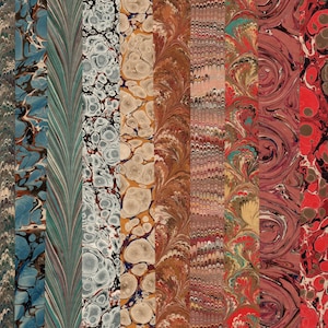 10 hojas diferentes de papel jaspeado a mano de 27 x 48 cm (10,6 x 19 pulgadas) para encuadernación y manualidades con papel, paquete de lotes precortados f629