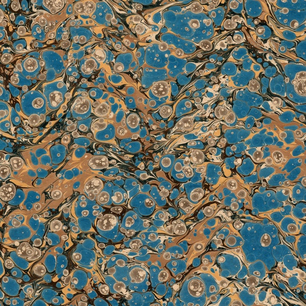 Hand Marbled Paper Large Sheet for Restoration and Bookbinding, Long Grain 60x86cm 24x34in f382