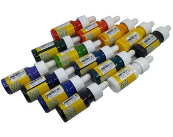 Peinture acrylique pour marbrure facile et Ebru 20 bouteilles (30 ml 1 oz) Choisissez vos couleurs, prêtes à l'emploi