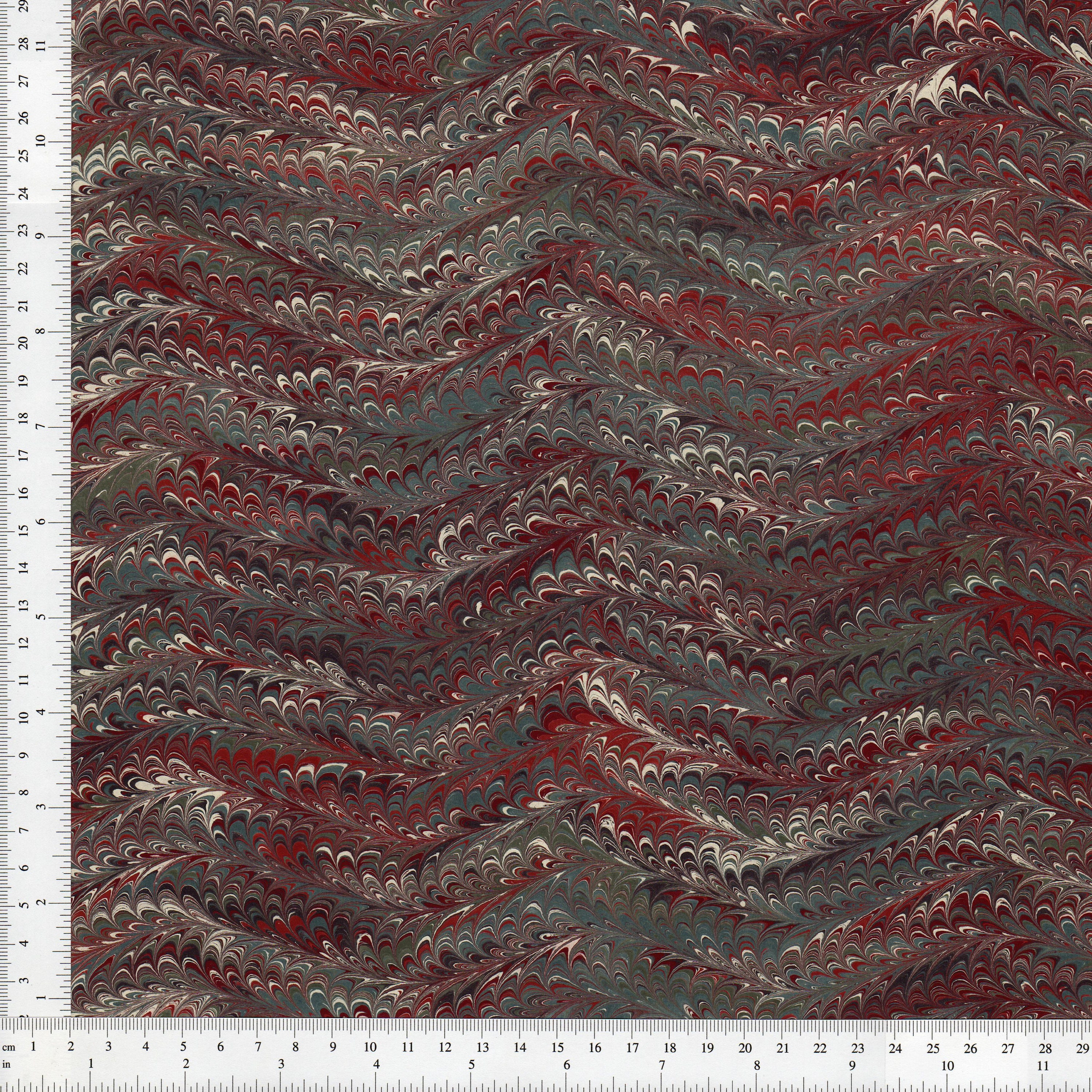 Combed Pattern Hand Marbled Paper, Combed Pattern, Bookbinding Restoration, (48x68cm ...