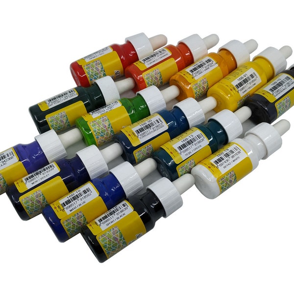 Acrylic Paint for Easy Marbling and Ebru 10 Bottles (30ml 1oz) Choose Your Colors, Ready to Use