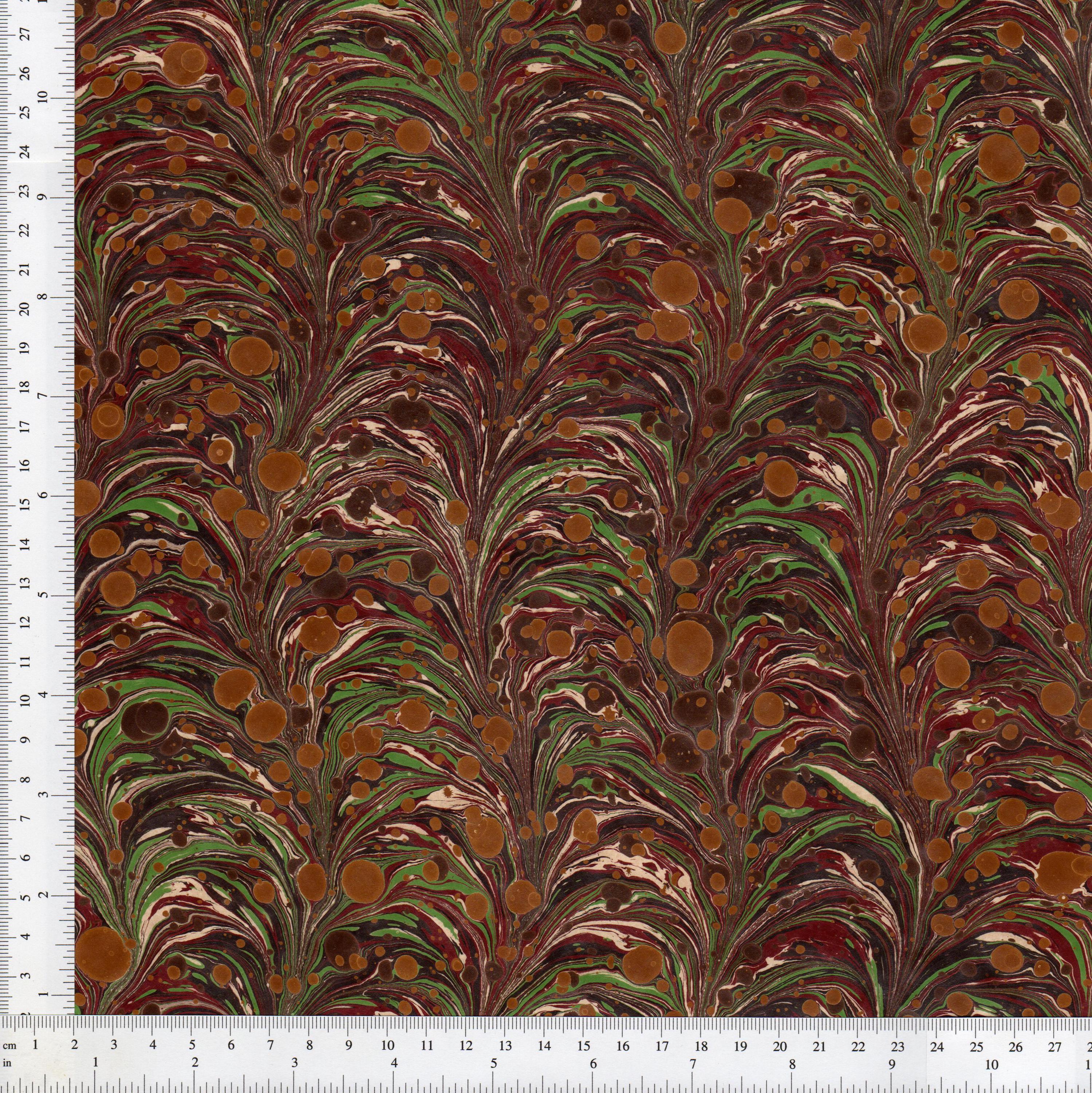 Combed Pattern Wax Polished Hand Marbled Paper, Combed Pattern, Bookbinding ...
