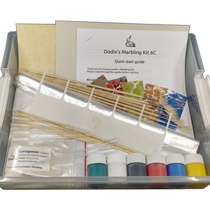 Dodin's Paper Marmor Kit 6C mit Zubehör, Werkzeugen, Mustern und Anleitungen, DIY Craft Kit Set (60 Stück)