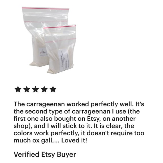 Carrageenan Powder 1/4lb 113gr Water Marbling DIY Paper Silk Fabric Water  Thickener Gel Recipe, 1/4 Pound Blender Type 