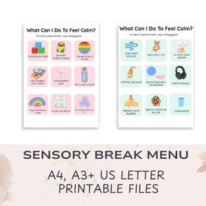 Sensory Break Menu for Kids | Printable Calm Down Choice Board | Autism and ADHD Visual Regulation Tool PDF