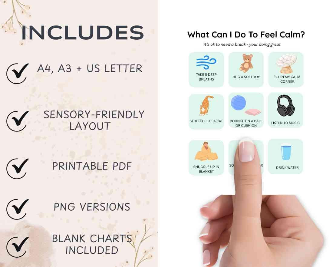 Sensory Break Menu for Kids | Printable Calm Down Choice Board | Autism ...