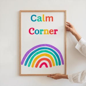 Kids Calm Corner Poster | calm corner posters | classroom decor | Counselor Office decor | therapy office decor | calming corner sign