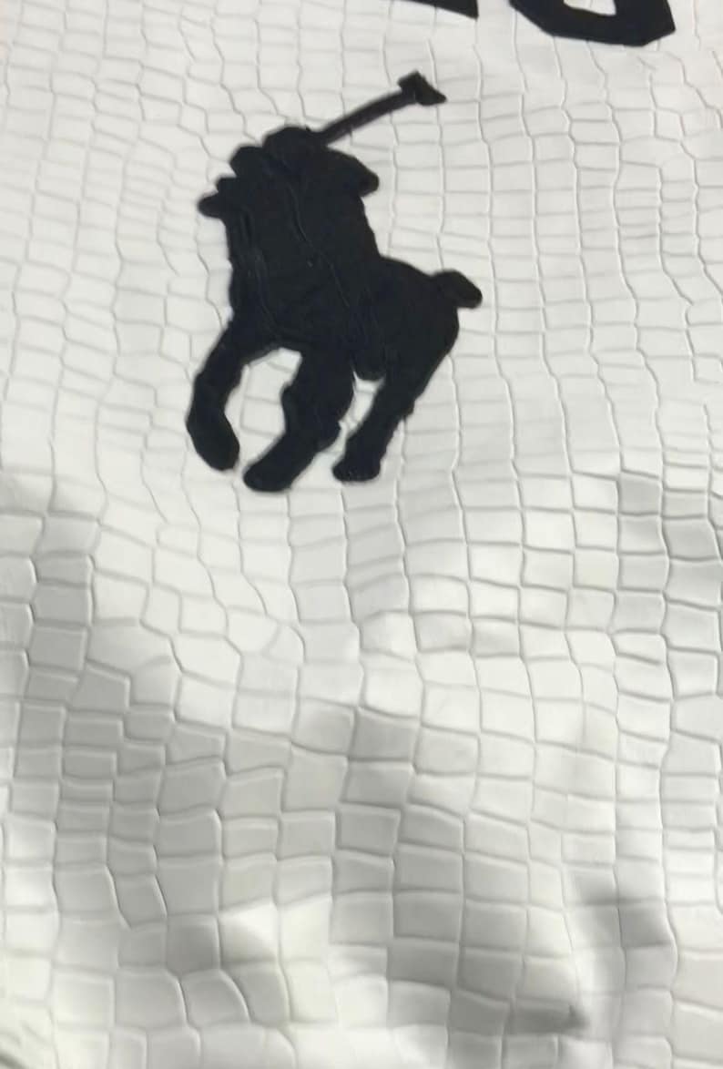 Chaqueta de piel Polo Chaqueta bomber de piel de cocodrilo blanca Chaqueta Polo bordada con piel / Regalo ideal imagen 5