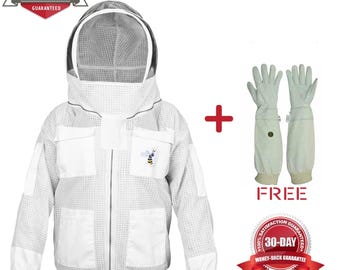 Kundenspezifische belüftete Jacke der Bienenzucht mit Fechterschleier / belüftete Jacke / 3-Schicht-Imkereijacke / ideales Geschenk