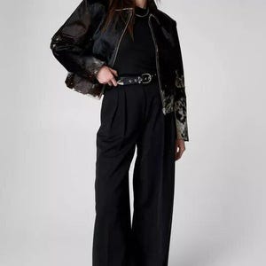 Genuine Cowhide Leather Jacket for Women | Natural Hair-On Cow Hide Leather Jacket | Pony Skin Hair Leather Jacket, Best Gift for her