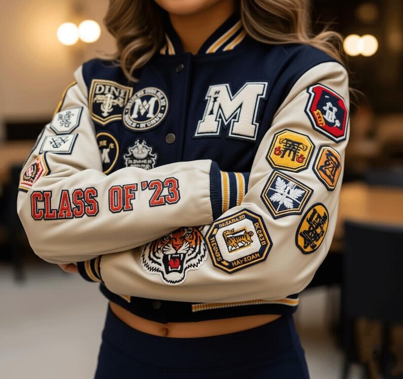 Customized Crop Top Letterman Jacket, Cropped Varsity Jacket, Custom ...