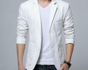 Herren maßgeschneiderte Blazer Echtes Schaffell Leder Blazer, kundenspezifischer handgemachter Ledermantel, Slim Fit Mantel Echtes Leder / Ideales Geschenk für ihn