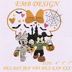 Halloween Vacation Stitch Design for Kids and Family, Group Costume Embroidery File, Fall Trip Theme, Instant Download