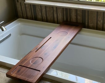 Acacia Bathtub Tray Table | Bathroom Caddy | Bathroom Storage | Bathroom Tray | Bath Caddy Tray | Bath Tray