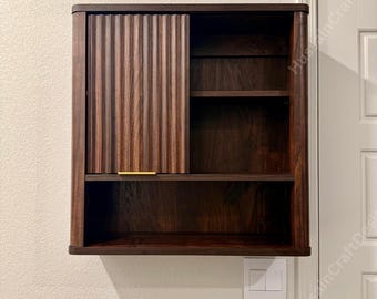 Wooden Wall Mounted Medicine Cabinet With Sliding Door & Adjustable Shelves | Bathroom cabinet | Sink cabinet | Kitchen cabinet