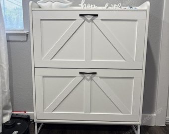 Wooden Shoe Storage Cabinet With 2 Flip Drawers & Adjustable Shelf | Entryway Shoe Cabinet | Storage Cabinet | Shoe Organizer | Shoe Holder