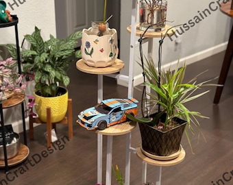 Multi Tier Wood & Metal Plant Stand | Indoor Plant Stand | Corner Plant Stand | Rustic Plant Stand | Gift for Plant Lover | Home Decor