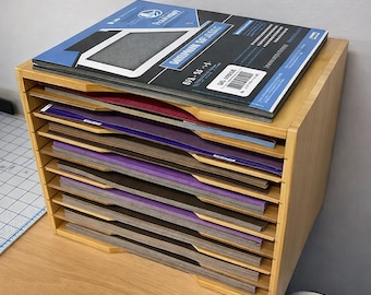 5 Tier Bamboo Desktop Organizer With Adjustable Shelves | Desk Organizer | File Organizers | Desk Storage | Modern Desk Organize