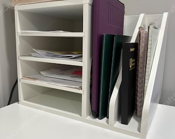 Wood Desktop File Holder | File Organizer | Desk Organizer | Mail Organizer | Document Organizer | Record Holder | Desk Storage