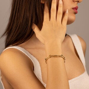 Unique Paperclip Chain Bracelet, Gold Plated Bracelet, Everyday Bracelet for Women, Gold Chain Bracelet, Handmade Bracelet, Birthday Gift