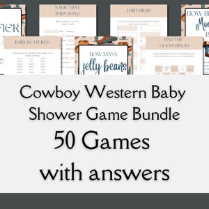 Cowboy Baby Shower Games Bundle: Editable Western Theme (Digital Download)
