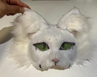 White Cat Therian mask