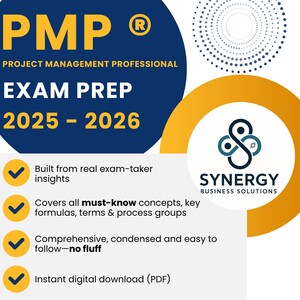 PMP Prüfungsvorbereitung .pdf | PMP Lernanleitung Printable | Zertifizierungsnotizen für Projektmanagement | Digitaler Download PMI Test Prep | Sofort Download