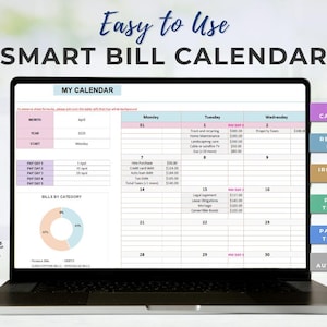 Never Miss a Bill Again | Smart Bill Calendar Spreadsheet | Automated Tracker for Bills, Paydays & Monthly Totals | Excel + Google Sheets