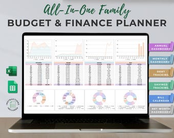Gezinsbudgetplanner: Excel en Google Spreadsheets (digitale download)