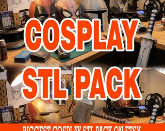 Mega pakiet STL Cosplay | Zestawy zbroi, hełmy, broń, rekwizyty i akcesoria | Pliki kostiumów gotowych do druku 3D | Noszona zbroja i rekwizyty do cosplayu