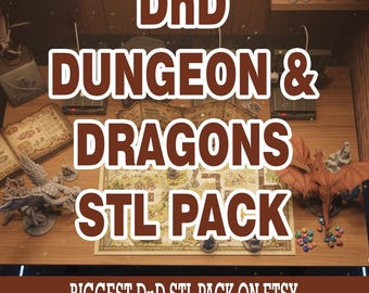 Dungeons and Dragons STL Bundle | 3D Print Files for All 3D Printers | Fantasy Miniatures, Monsters, Heroes, Terrain & Props