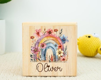 Money Box Wood,Money Box Girl,Money Box Personalized,Money Box Flowers,Piggy Bank Child,Baptism Gift Girl,Savings Bank,Girls baby shower,