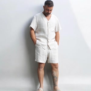 mens linen pajamas, sleepwear linen mens , Dover linen pajamas,men grey pajama