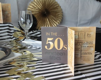 70th birthday | 1950 pop culture | 1950s birthday | 1950s birthday decoration | 1950s birthday party | 1950s theme centerpiece