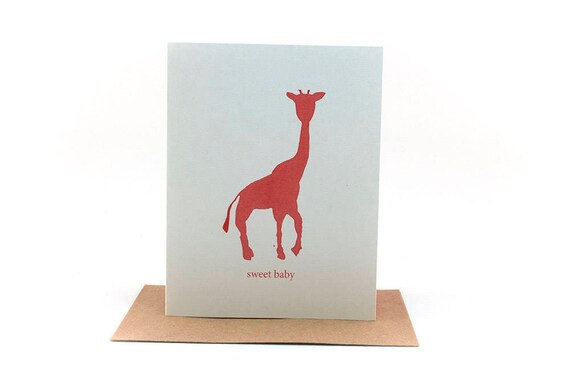 New Baby Card Handmade Card Free Personalisation Personalised Giraffe New Baby Girl Card Hello Baby Girl New Baby Girl Card