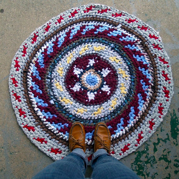 Star Fair Isle Crochet Rag Rug