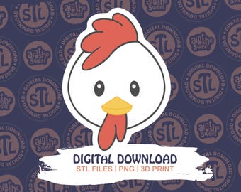 Chicken Cookie Cutter STL | Cute Hen Face Cookie Cutter | Farm Animal Cookie Cutter | 3D Print Cookie Cutter Digital File | INSTANT DOWNLOAD