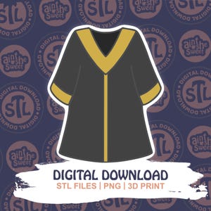 Graduation Gown STL | Graduation Gift or Party Favor | Class of 2025 | 3D Print Cookie Cutter Digital File | INSTANT DOWNLOAD