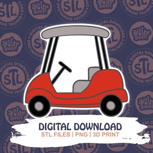 Golf Cart Cookie Cutter STL | Digital Download | 3D Print Cookie Cutter File | Sports Theme Baking | Golf Party Favor | INSTANT DOWNLOAD
