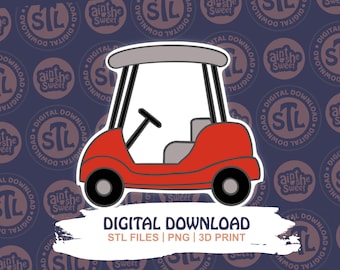 Koekjesuitsteker voor golfkar STL | Digitale download | 3D-afdruk koekjesvormbestand | Bakken met sportthema | Gunst voor golffeest | DIRECT DOWNLOADEN